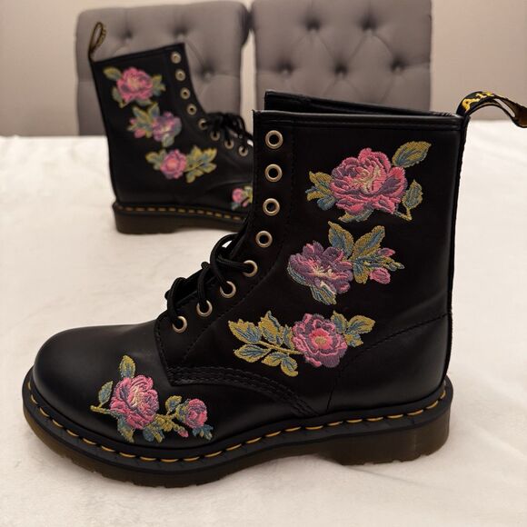 Dr Martens 1460 Vonda II Embroidered Floral Boots - Picture 10 of 16